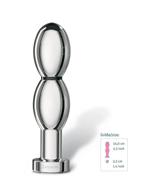 Mystim O(h!)-thello e-Stim Oval Aluminum Dildo with Ergonomic Design