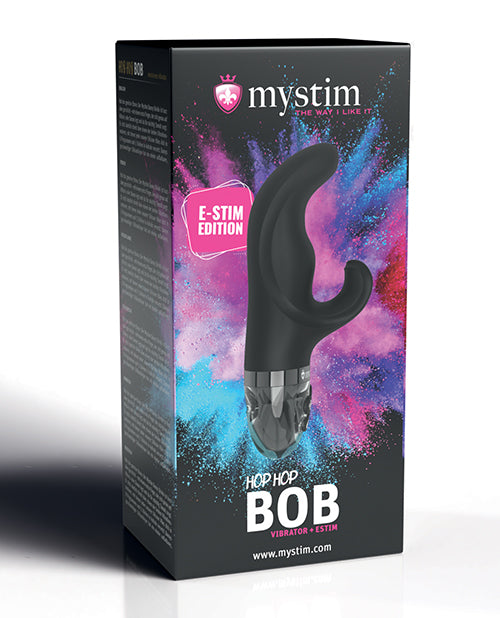 Mystim Hop Hop Bob eStim Vibrator in Black with Dual Stimulation