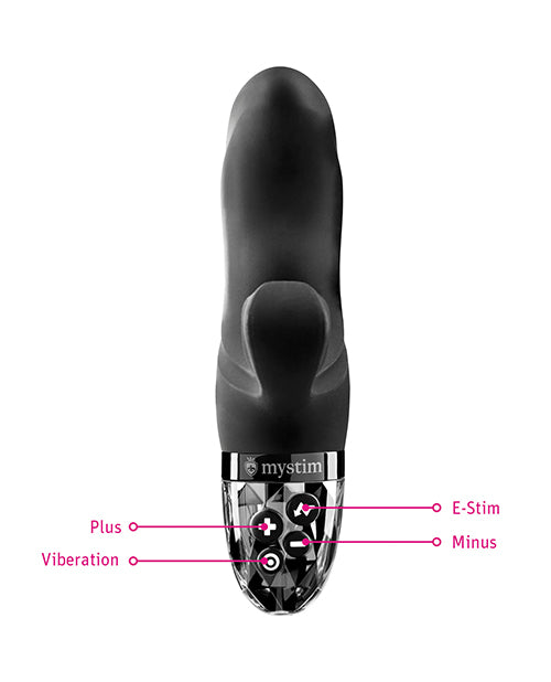 Mystim Hop Hop Bob eStim Vibrator in Black with Dual Stimulation