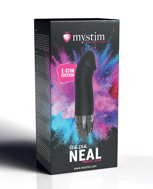 Mystim Stimulator Real Deal Neal Vibrator Black with E-Stim Modes and Magnetic Charging for Intense Pleasure