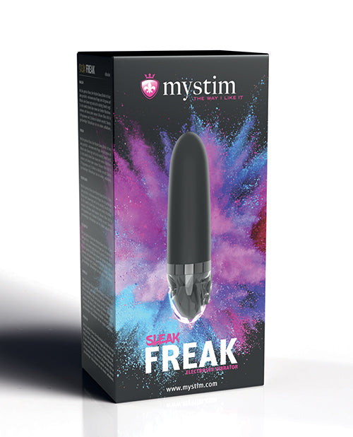 Mystim Stimulator Sleek Freak Black eStim Vibrator with 8 Vibration Programs for Versatile Intimate Stimulation