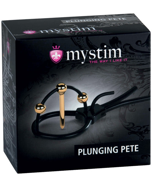 Mystim Stimulator with Gold-Plated Urethral Sound and Adjustable Corona Strap for Targeted Electro-Stimulation