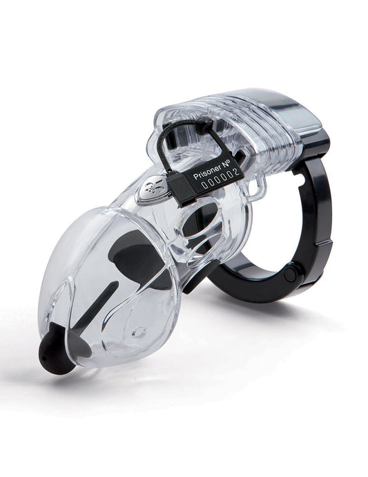 Mystim Pubic Enemy #2 Transparent Cock Cage with E-Stim and Adjustable Fit