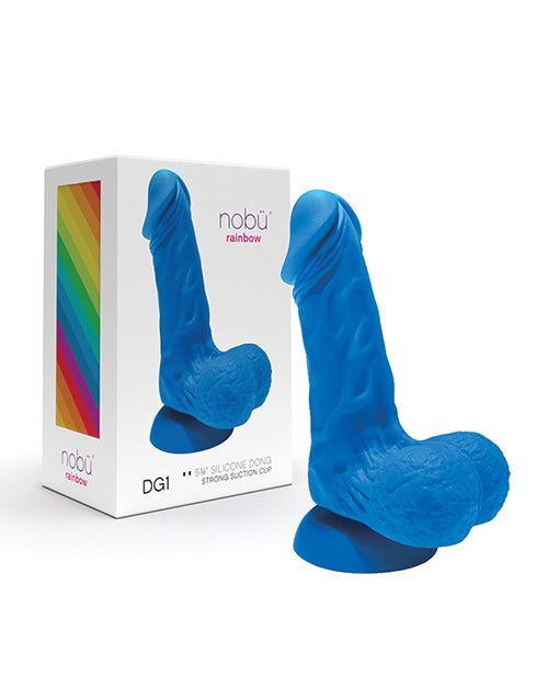 Nobu Silicone Dong Blue Suction Cup Harness Compatible for Versatile Pleasure
