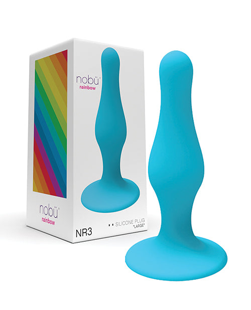 Nobu Anal Plug Blue Silicone Strong Suction Cup Non-Porous Waterproof for Comfortable Sensations