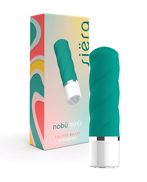 Nobü Mini Siera Bullet Stimulator, Waterproof Rechargeable Mini Vibrator in Teal for Discreet Pleasure