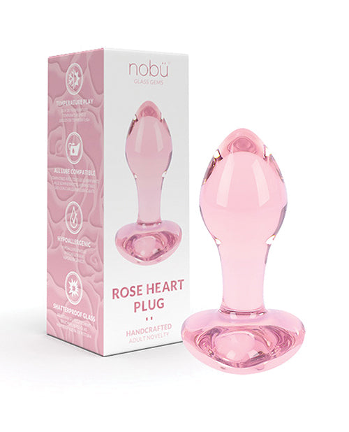 Nobu Anal Plug Handcrafted Pink Glass Shatter-resistant and Non-porous for Pleasurable Sensory Play