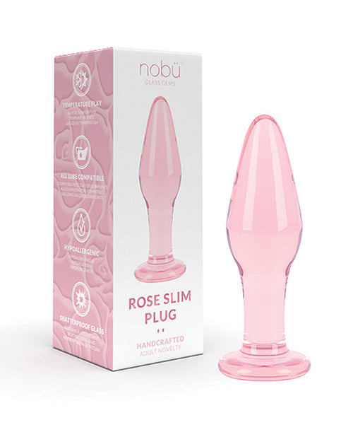 Nobu Glass Anal Plug Slim Shatter-Resistant Pink Design for Versatile Sensory Play
