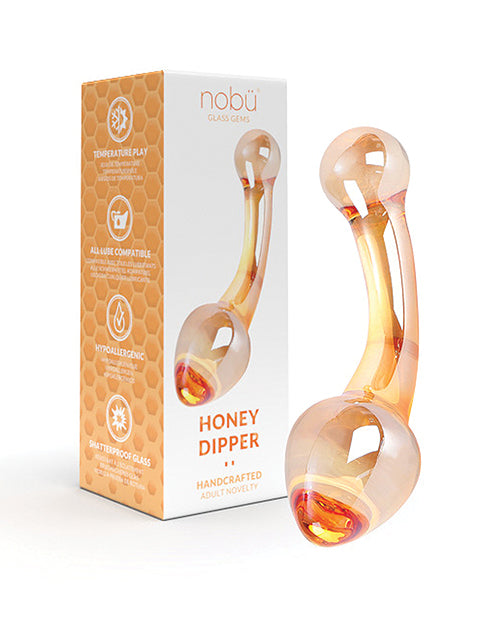 Nobu Glass Anal Product Handcrafted Amber Shatter-Resistant Non-Porous for Sensation and Temperature Play