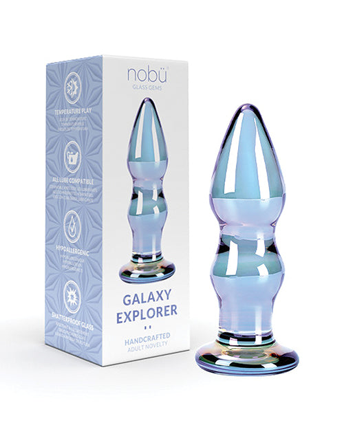 Nobu Glass Anal Plug Shatter-Resistant Handcrafted Blue Design for Versatile Temperature Play