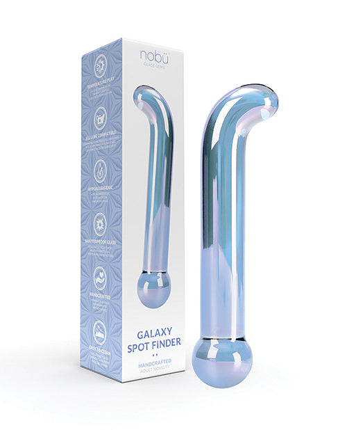 Nobu blue glass dildo handcrafted seamless shatter-resistant for G-spot stimulation and temperature play