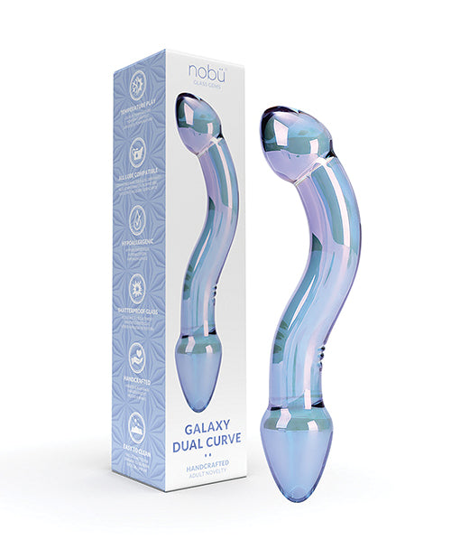 Nobu glass dildo dual curve blue shatter-resistant seamless glass for personal intimate pleasure