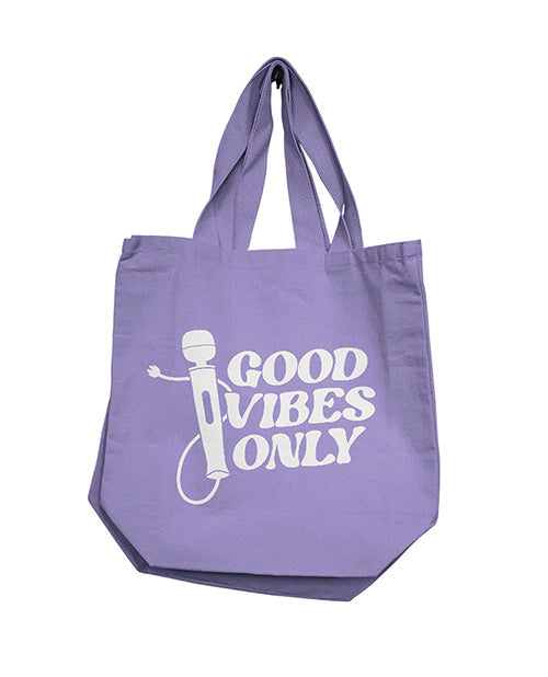 Nobu Reusable Tote Bag Lilac Good Vibes Only Print Spacious Eco-Friendly Design for Shopping and Party Supplies