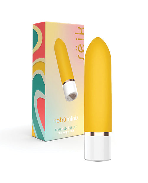Nobu Stimulators Yellow Mini Seik Tapered Bullet Waterproof Rechargeable Vibrator for Discreet Travel Pleasure