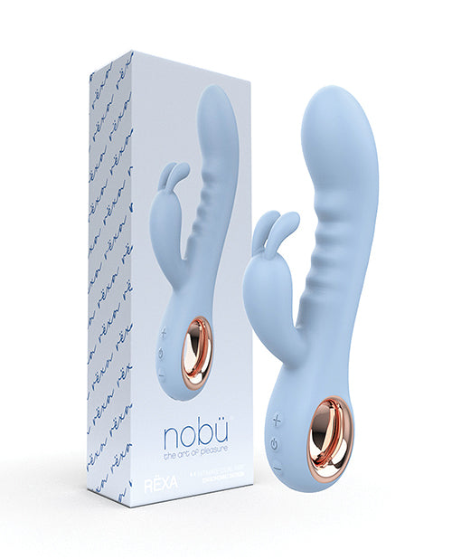 Nobü Silicone Dual Rabbit Vibrator Light Blue with 5 Speeds and 5 Patterns for Intimate Stimulation