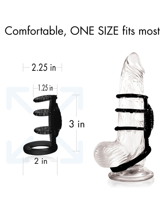 Black Vibrating Cock Cage with Slim Micro Vibrator by Doctor Love