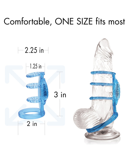 Doctor Love's Zinger Blue Vibrating Cock Cage with Micro Vibrator