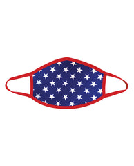 Neva Nude Face Mask Blue Star Print Cotton Liner Flexible Trim for Comfortable Daily Protection