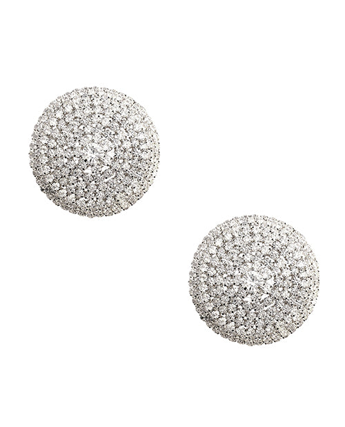 Neva Nude Silicone Pasties with Iridescent Crystal Jewels for Festival Body Art and Reusable Glamorous Wear