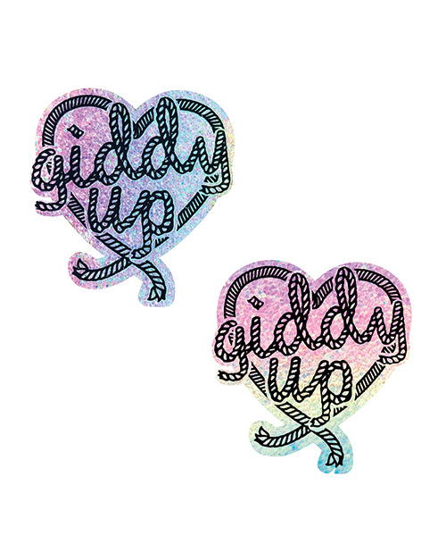 Neva Nude Pasties Reflective Heart Rainbow Handmade for Festival and Rave Coverage