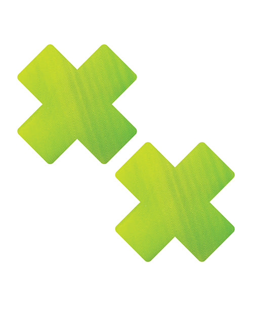 Neva Nude Color Changing Pasties Green/Yellow Waterproof Adhesive Festival Nipple Covers for Bold Style