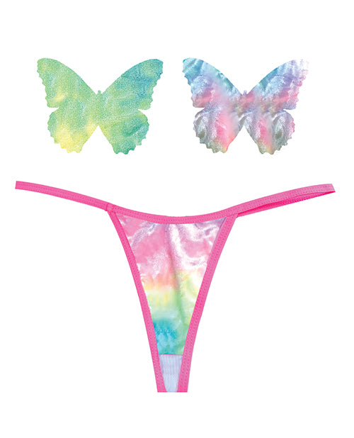 Neva Nude Lingerie Set Pastel Velvet G-String Hypoallergenic Adhesive Pasties for Comfortable Everyday Wear