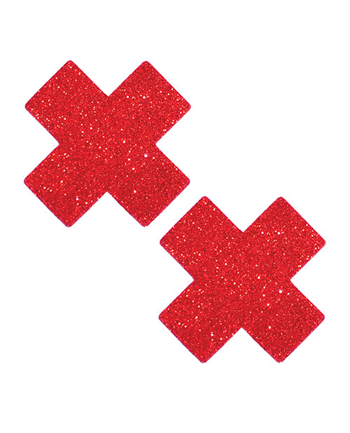 Neva Nude Lingerie Packaged Red Glitter X Factor Pasties Hypoallergenic Adhesive for Festival and Intimate Wear