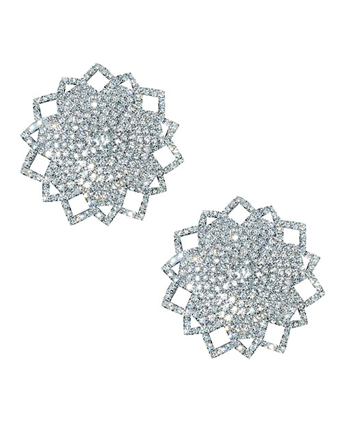 Neva Nude Lingerie Snowflake Silicone Nipple Pasties with Crystal Embellishments for Festival Sparkle
