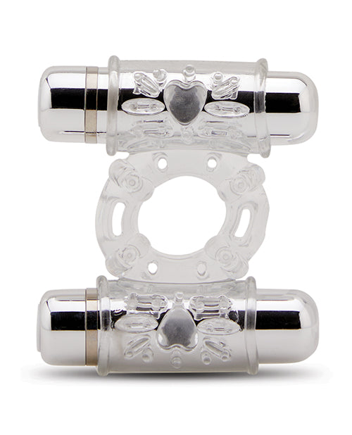 Double Action Cockring with Dual 7-Function Vibrating Bullets