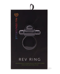 Nu Sensuelle Rev Silicone 7 Function Bullet Ring w/Flutter Tip  - Black