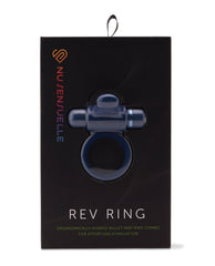 Nu Sensuelle Rev Silicone 7 Function Silicone Bullet Ring w/Flutter Tip  - Navy