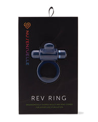 Nu Sensuelle Penis Enhancement Silicone Bullet Ring with Flutter Tip and 7 Vibration Modes for Couple Stimulation
