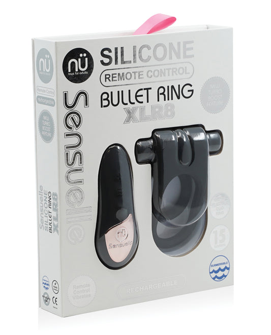Nu Sensuelle Penis Enhancement Bullet Ring with Remote, Turbo Boost, and Dual Ring Design for Couples Stimulation