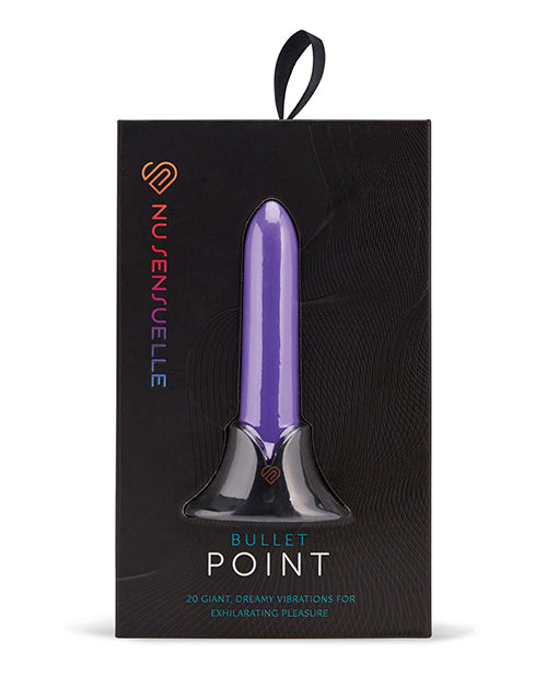 Nu Sensuelle bullet vibrator purple rechargeable with pinpoint tip and 20 vibration settings for intensified stimulation