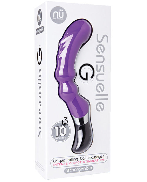 Nu Sensuelle Vibrator Purple Rolling Ball Massager Ergonomic Curve for Targeted G-Spot Stimulation