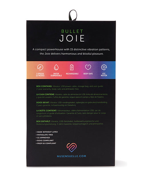 Nu Sensuelle Joie Bullet Vibrator with 15 Functions and Smooth Silicone Finish