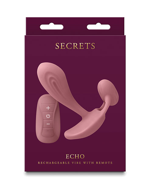 Secrets insertable vibrator with remote control and soft silicone design for G-spot and clitoral stimulation