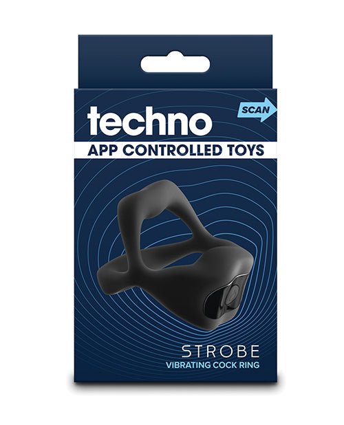 Techno Cock Ring App Controlled 9 Vibration Functions Rechargeable Design for Penis Enhancement and Pleasure