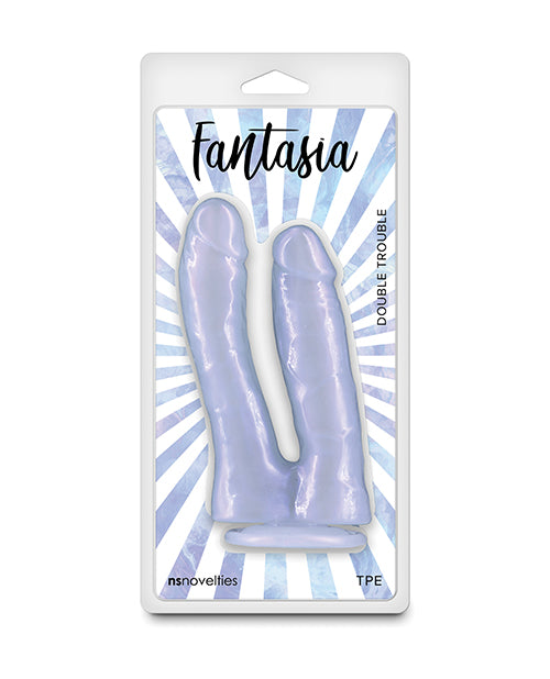 Fantasia Double Trouble Dildo flexible azure shimmering design for versatile pleasure