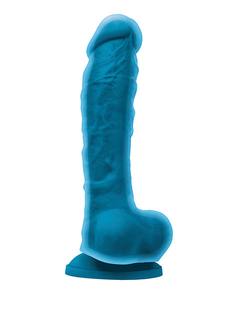 Colours Dual Density 8-Inch Blue Silicone Dildo with Suction Cup