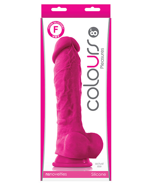 Colours Dildo Pink Silicone Realistic Molded Satin Texture with Suction Cup for Lifelike Stimulation