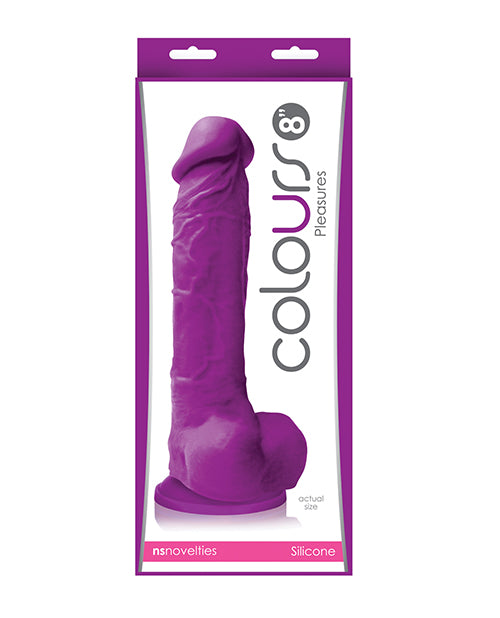 Colours Dildo Purple Realistic Silicone with Suction Cup Base for Hands-Free Pleasure