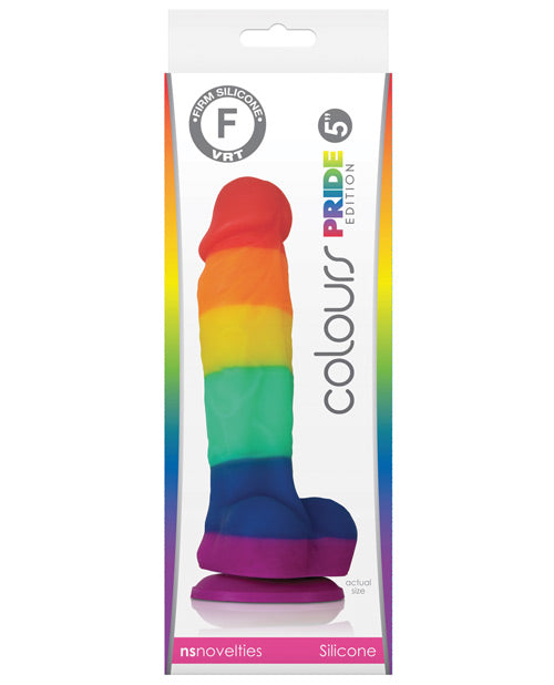 Colours Gay & Lesbian Products Pride Edition Silicone Dong Rainbow Pattern and Suction Cup for Inclusive Intimate Play