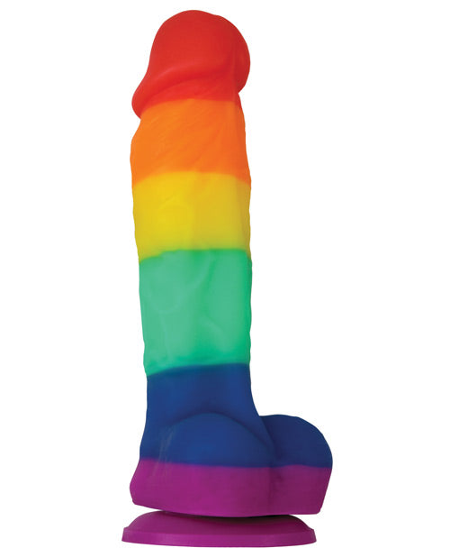 Rainbow Silicone Dong with Suction Base – Pride Edition, 5 Inch
