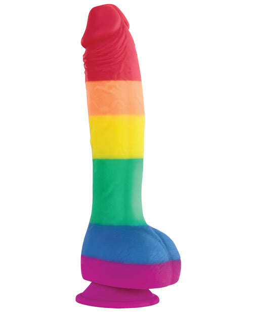 Colours Pride Edition 8" Dong with Suction Cup – Rainbow Silicone