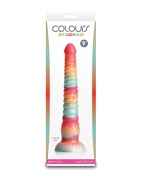 Colours Silicone Dildo Tri-Colored Satin Texture with 9-Inch Design for Realistic Pleasure