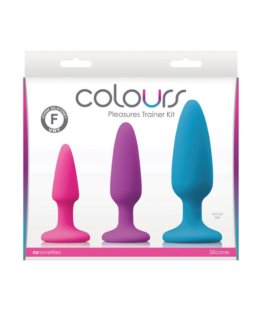 Colours Anal Trainer Kit Multicolor Platinum Silicone Smooth Tapered Plugs for Comfortable Anal Play