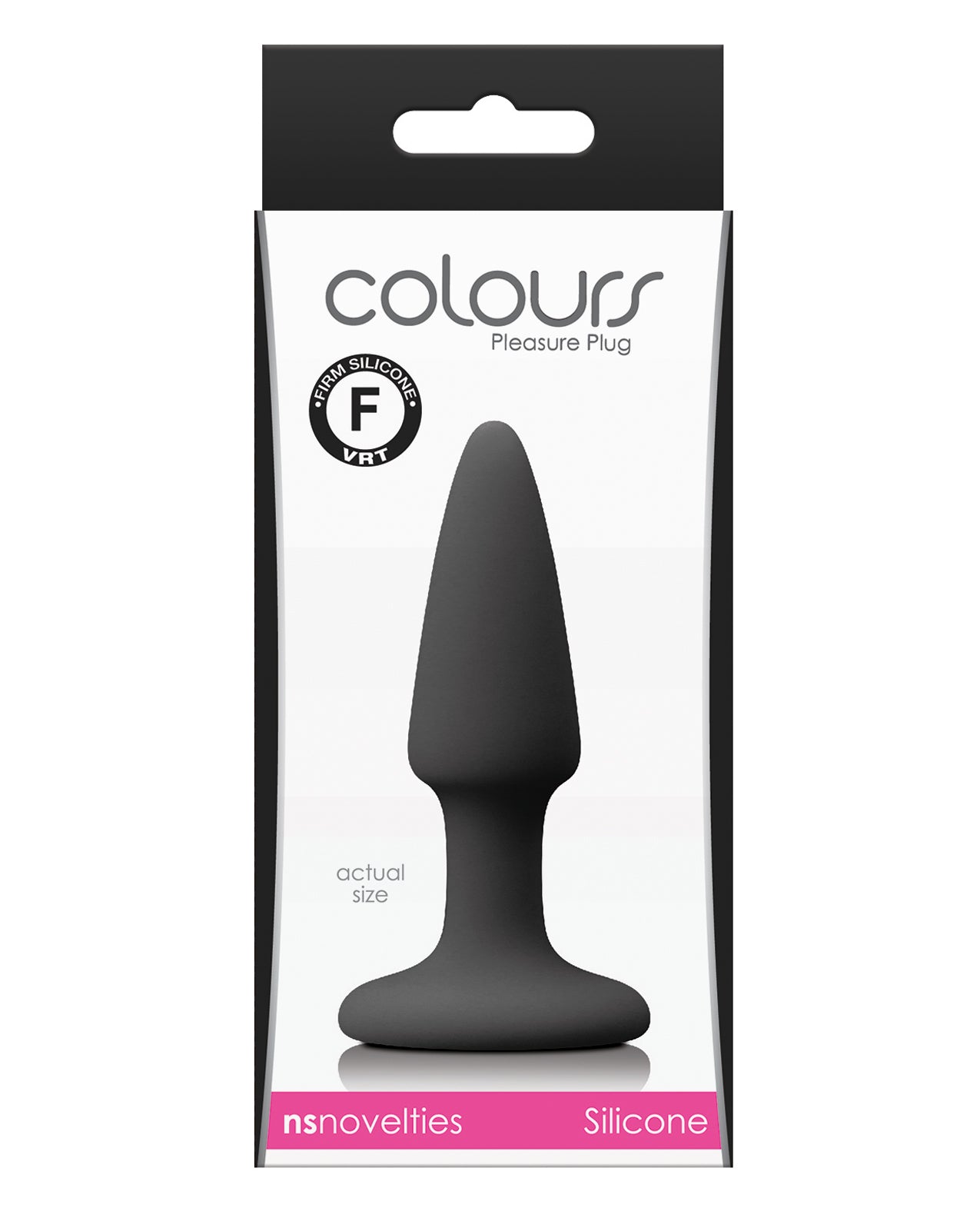Colours Anal Plug Black Platinum Silicone with Suction Cup Base for Versatile Stimulation