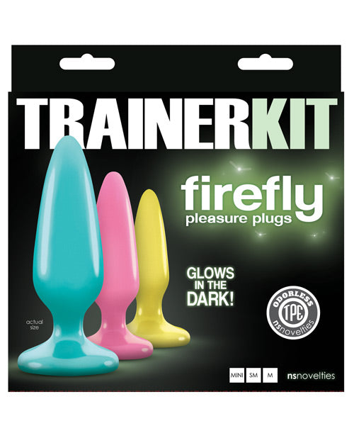 Firefly Anal Trainer Kit glow in the dark multicolor flexible suction anal plugs for comfortable progressive anal play