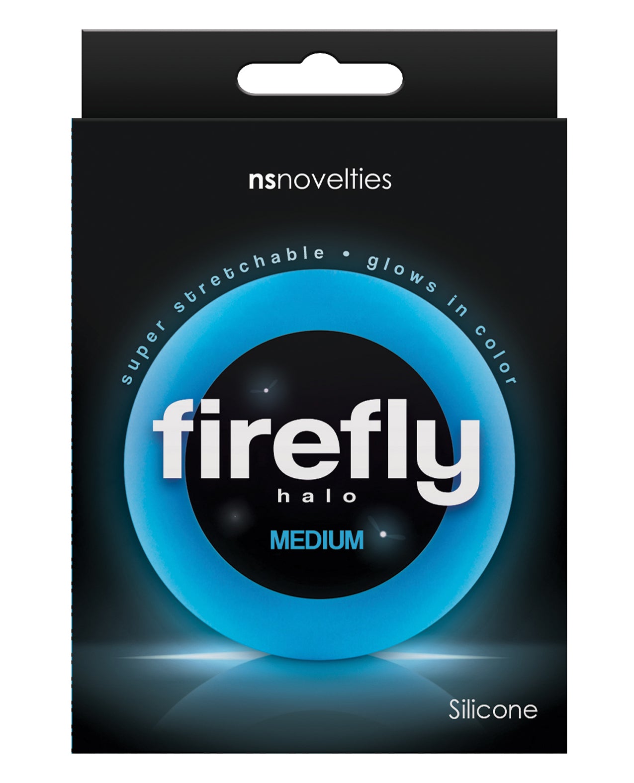 Firefly Cock Ring Medium Blue Glow-in-the-Dark Silicone for Enhanced Performance and Comfort